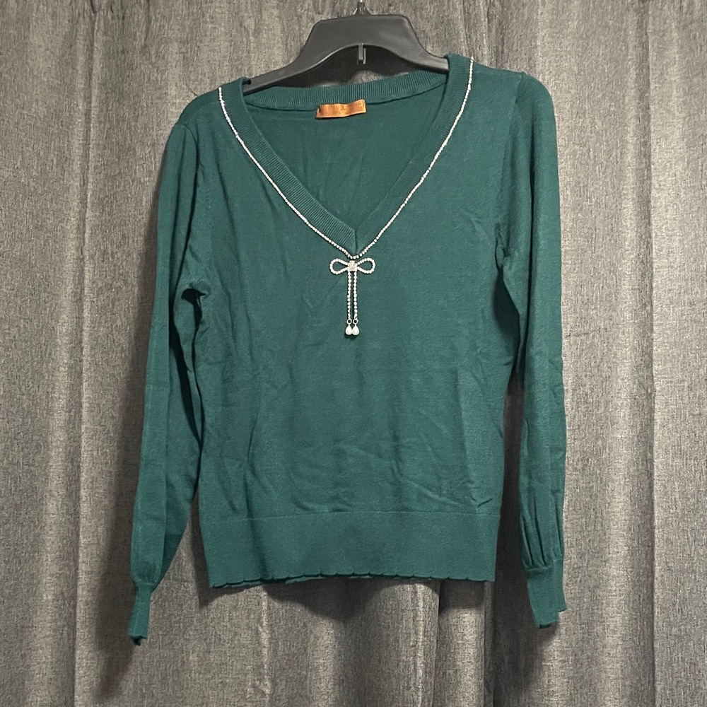 Belldini Green Embellished Sweater